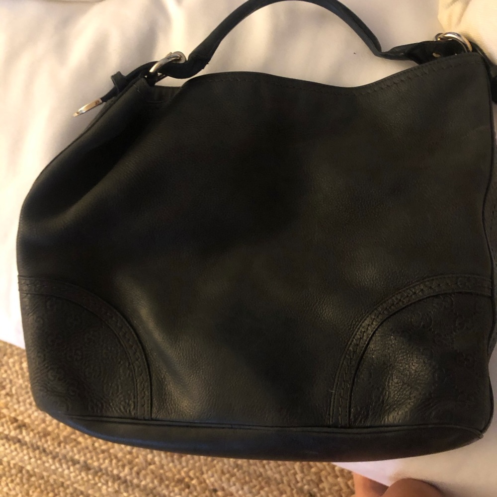 Gucci black leather vintage handbag